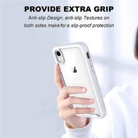 img 1 attached to 📱 CellEver Compatible with iPhone XR Case, Clear Full Body Heavy Duty Protective Case with Anti-Slip Transparent Cover for iPhone XR 6.1 inch - White (Includes 2X Glass Screen Protector)