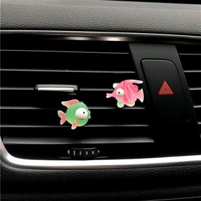 img 3 attached to 4 PCS Cute Car Air Vent Clips Charm, Automotive 🐠 Interior Accessories, Sea Fish Little Yellow Croaker Cute Dasiy Flowers Car Decor