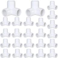 🔌 24-pack 3/4 inch white pvc elbow fittings - 3-way connectors for pvc furniture, greenhouse, shed, tent & more - pipe corner fittings, pipe connectors logo