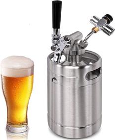 img 4 attached to 🍺 64oz Stainless Steel Growler Tap - Portable Mini Keg Dispenser Kegerator Kit, Pressurized Beer System with Co2 Regulator for Craft Beer, Draft, and Homebrew - NutriChef