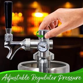 img 2 attached to 🍺 64oz Stainless Steel Growler Tap - Portable Mini Keg Dispenser Kegerator Kit, Pressurized Beer System with Co2 Regulator for Craft Beer, Draft, and Homebrew - NutriChef