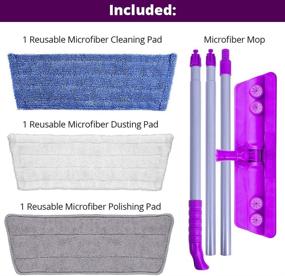 img 3 attached to Rejuvenate Microfiber Mop 🧹 Set with 3 Washable Microfiber Pads