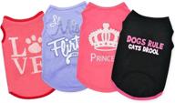 🐶 sebaoyu 4 pieces dog clothes: stylish summer pet t-shirts with cute printed patterns for small to large dogs логотип