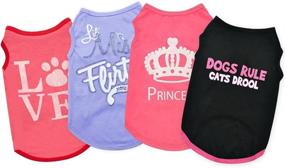 img 4 attached to 🐶 Sebaoyu 4 Pieces Dog Clothes: Stylish Summer Pet T-Shirts with Cute Printed Patterns for Small to Large Dogs