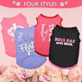 img 1 attached to 🐶 Sebaoyu 4 Pieces Dog Clothes: Stylish Summer Pet T-Shirts with Cute Printed Patterns for Small to Large Dogs