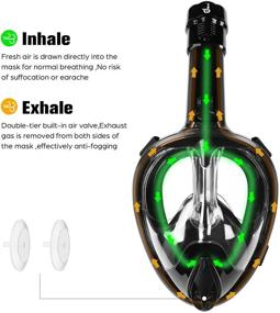 img 3 attached to 🤿 Odoland 5-in-1 Snorkeling Package: Full Face Snorkel Mask with Adjustable Swim Fins, Lightweight Backpack & Waterproof Case, Anti-Fog & Anti-Leak Gear for Men & Women