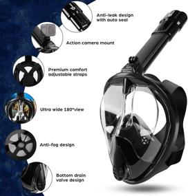 img 2 attached to 🤿 Odoland 5-in-1 Snorkeling Package: Full Face Snorkel Mask with Adjustable Swim Fins, Lightweight Backpack & Waterproof Case, Anti-Fog & Anti-Leak Gear for Men & Women