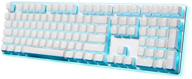 rk royal kludge rk918 wired mechanical keyboard | rgb backlit gaming keyboard with large led surrounding side lamp | full size 108 keys | 100% anti-ghosting | blue switch white logo