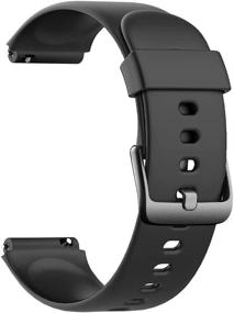 img 4 attached to 📱 Enhance Your Smart Watch with Comfortable Soft Silicone Bands – Replacement Straps for Willful SW021 ID205L/SW025 ID205S (Black)