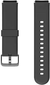 img 1 attached to 📱 Enhance Your Smart Watch with Comfortable Soft Silicone Bands – Replacement Straps for Willful SW021 ID205L/SW025 ID205S (Black)