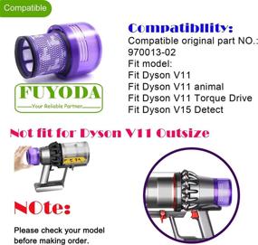 img 1 attached to 🔍 Fuyoda 2-Pack Vacuum Filters for Dyson V11 Torque Drive, V11 Animal, V15 Detect Cordless Vacuum Cleaner, Replaces Part 970013-02.