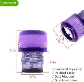 img 3 attached to 🔍 Fuyoda 2-Pack Vacuum Filters for Dyson V11 Torque Drive, V11 Animal, V15 Detect Cordless Vacuum Cleaner, Replaces Part 970013-02.