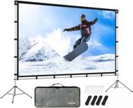 ksan outdoor projector screen: 120 inch portable movie screen (16:9) with stand and full-set bag – perfect for home theatre, camping, and recreational events logo