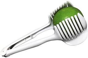 img 4 attached to 🍅 Efficient Handheld Round Fruit Slicer - Kiwi, Tomato, Mushroom, Salad & Vegetable Slicer - Kitchen Tool in White