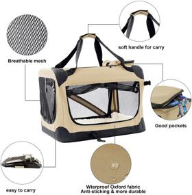 img 2 attached to Portable 3-Door Soft Dog Crate: Travel-Friendly Folding Pet Carrier for Dogs and Cats - Indoor and Outdoor Use