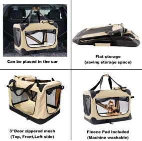 img 1 attached to Portable 3-Door Soft Dog Crate: Travel-Friendly Folding Pet Carrier for Dogs and Cats - Indoor and Outdoor Use