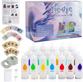 img 4 attached to 🎨 Lvoess Tie Dye Kit - 98 Pack Dye Art Set with 18 Color Dyes for Fashion Shirt, Hoodie, Dress, Bikini, Tapestry - DIY Tie Dye