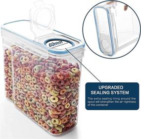 img 1 attached to 🥣 Airtight Cereal Container Set - MCIRCO Food Storage Containers (Set of 6, 4L / 135.2oz) BPA Free Dispensers with Measuring Tools, Blue