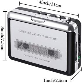 img 1 attached to 🔊 Революционный USB кассетный проигрыватель: Конвертируйте кассеты в MP3 с обновленным кассетным проигрывателем Walkman для ноутбуков и ПК.