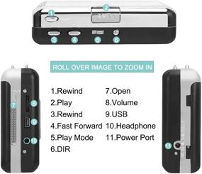 img 3 attached to 🔊 Революционный USB кассетный проигрыватель: Конвертируйте кассеты в MP3 с обновленным кассетным проигрывателем Walkman для ноутбуков и ПК.