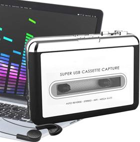 img 4 attached to 🔊 Революционный USB кассетный проигрыватель: Конвертируйте кассеты в MP3 с обновленным кассетным проигрывателем Walkman для ноутбуков и ПК.