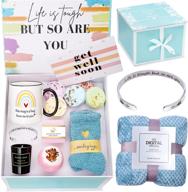 🎁 stress relief care package for women - get well soon gifts with blanket, bracelet, and relaxing spa goodies - perfect encouragement and feel better soon gifts for mom, female friend, sister logo