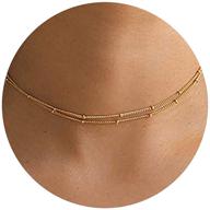 💍 dainty beaded choker necklaces: elegant 14k gold/silver plated coin/satellite chain for women logo