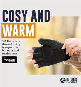 img 1 attached to Winter Fingerless Gloves Convertible Mittens Outdoor Recreation