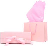 🎁 10x7x3.5 inch foldable gift box with lid, ribbon, and 2 large tissue paper fill – ideal for birthdays, christmas, graduations, thanksgiving, father's day, and more. includes hand bag. logo