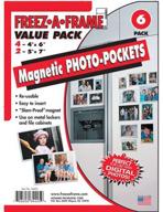 🖼️ refrigerator magnetic photo frame sleeves, freez-a-frame, set of 4 (4"x 6") & 2 (5"x 7") frames логотип