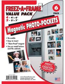 img 1 attached to 🖼️ Refrigerator Magnetic Photo Frame Sleeves, Freez-A-Frame, Set of 4 (4"x 6") & 2 (5"x 7") Frames