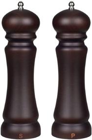 img 4 attached to 🍽️ VEVOK CHEF Wood Salt and Pepper Grinder Set - Adjustable Coarseness Ceramic Beech Wooden Pepper Grinder, 9 Inch Refillable Pepper Mill for Himalayan Peppercorns - Perfect Home Chef Gift with Extra Large Spice Grinder