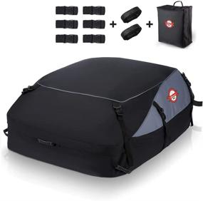 img 4 attached to 🚗 Waterproof Car Rooftop Cargo Carrier – 20 Cubic Feet Soft Box Luggage Bag with 8 Reinforced Straps + Packing Bag – Suitable for All Vehicles with or without Rack