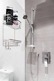 img 3 attached to 🚿 Vidan Home Solutions Stainless Steel Shower Caddy: Rustproof, Wall Mounted with Suction Cups, Modern Multi-Shelf Organizer for Shampoo, Conditioner, Soap, Loofah, Razor