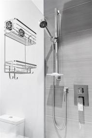 img 2 attached to 🚿 Vidan Home Solutions Stainless Steel Shower Caddy: Rustproof, Wall Mounted with Suction Cups, Modern Multi-Shelf Organizer for Shampoo, Conditioner, Soap, Loofah, Razor