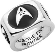🚀 starship ring: the ultimate space geek jewelry for movie fans | funny gift from space's final frontier logo