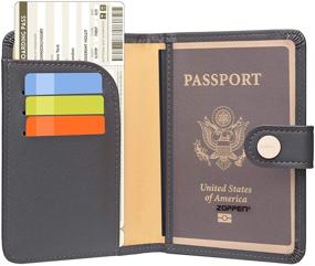 img 3 attached to 📚 Zoppen Passport Cover: Slim Travel Essential for Blocking RFID Chip Scanning