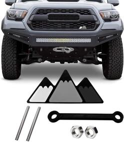 img 4 attached to 🚗 JINGSEN Tri-color Grille Badge Logo Decoration for Car & Truck - Tacoma 4Runner Tundra Rav4 Highlander T-G3Y Barbecue Grill