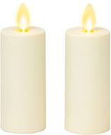 🕯️ luminara realistic moving flame votive candle set - led battery operated lights for christmas and halloween - remote ready - ivory - 1.5" x 4 логотип