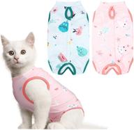 reginary 2 pieces cat recovery suits: breathable anti-licking body wrap for cats & dogs, ideal for abdominal wound recovery & weaning logo