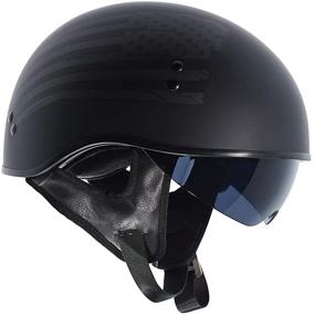 img 1 attached to 🏍️ TORC T55 Spec-Op Motorcycle Half Helmet: Graphic Design with Convenient Drop-Down Sun Visor