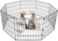 hachi shop foldable dog pet playpen - 8 panel exercise pen fence indoor ideal for small dogs cats rabbits - 24 & 42 inches logo