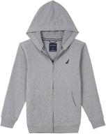 nautica boys' fleece full zip hoodie: stay warm and cozy in style logo