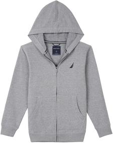 img 1 attached to Nautica Boys' Fleece Full Zip Hoodie: Stay Warm and Cozy in Style