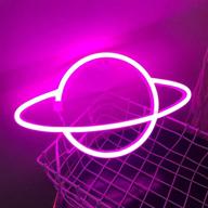 iceagle neon signs-planet neon sign: vibrant led neon wall decor for bedroom, party, wedding - battery & usb powered, pink логотип