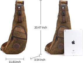 img 1 attached to Waterproof Canvas Sling Crossbody Shoulder Bag