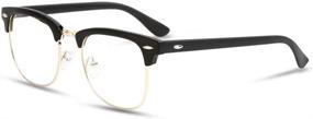 img 4 attached to Blue Light Blocking Glasses UV Filter Clear Lens Glasses For Men Women Anti Eyestrain Anti Glare Semi-Rimles Eyeglasses (Matte Black Frame/Gold Edge)