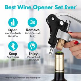 img 3 attached to 🍷 Luxury Chrome Lever Wine Opener Set - VINVOLI Wine Bottle Opener Kit - Manual Wine Corkscrew Set - Wine Cork Opening Kit for Bottles - Wine Corkscrew Opener Set