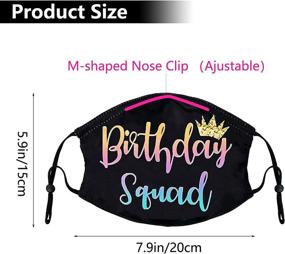 img 3 attached to 🎂 Stylish 4-Piece Printed Face Covering Set for Birthdays with Adjustable Ear Loops and Nose Clip - Ideal for Men, Women, Teens, Balaclava Bandana Cloth Decorative