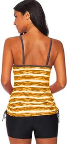 img 1 attached to 👙 Women's Clothing: REKITA Printed Tankini Boyshort Swimsuits for Better SEO